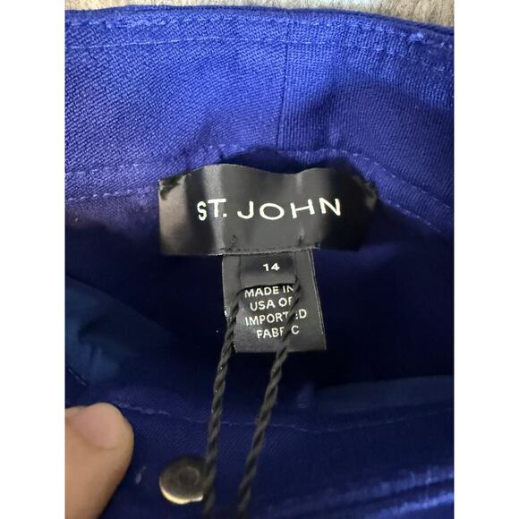 NEW ST. JOHN Womens Classic Marie Cobalt Blue Pants Size 14 - Picture 6 of 10